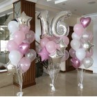 Композиція з гелієвих кульок дівчинці на 16 років "Sixteen Party"